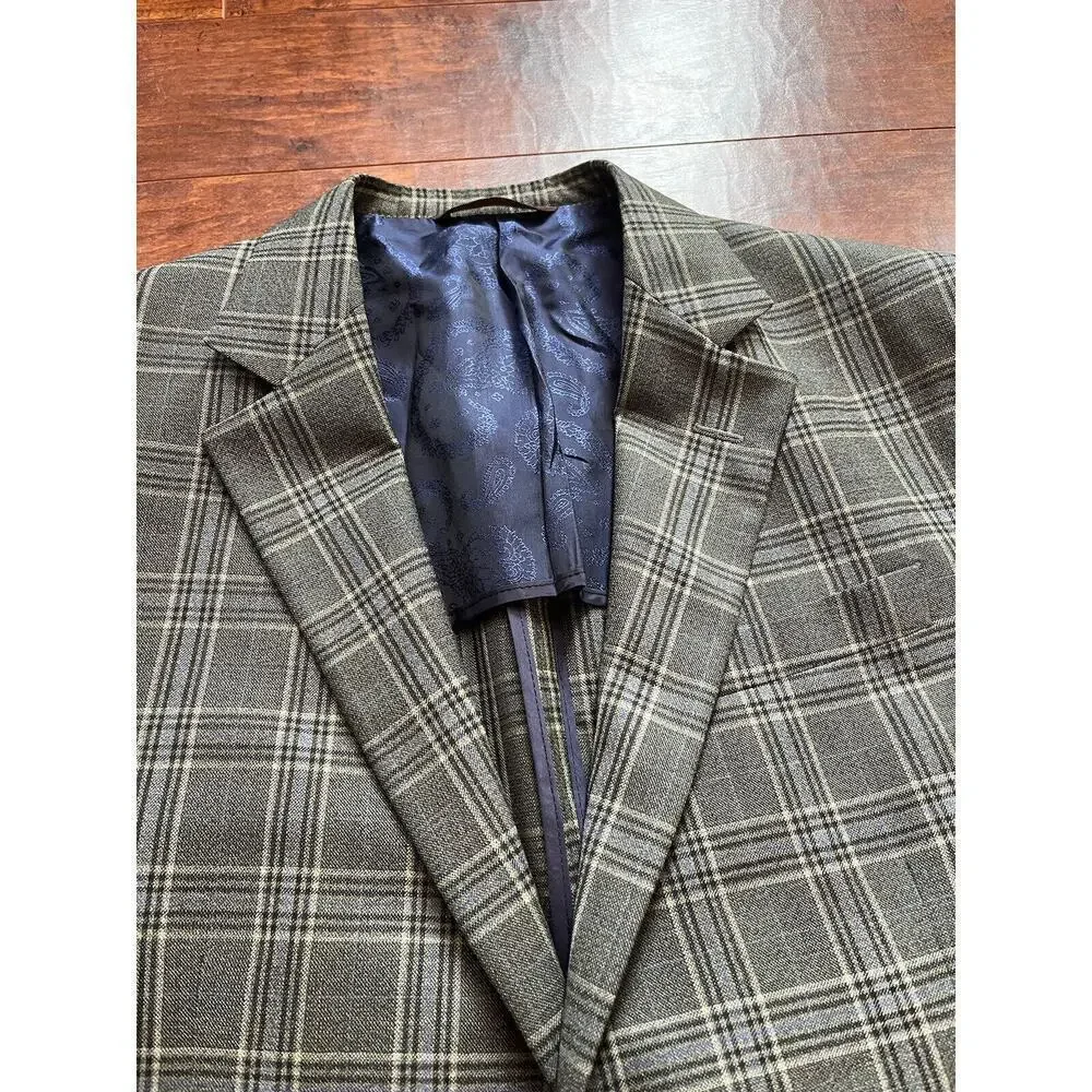Robert Talbott Green Plaid High QualitySport Suit Coat Mens READ BELOW